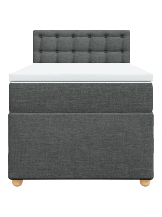 Box spring postel s matrací tmavě šedá 90x190 cm textil