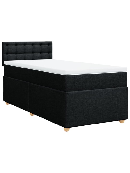 Box spring postel s matrací černá 90x190 cm textil