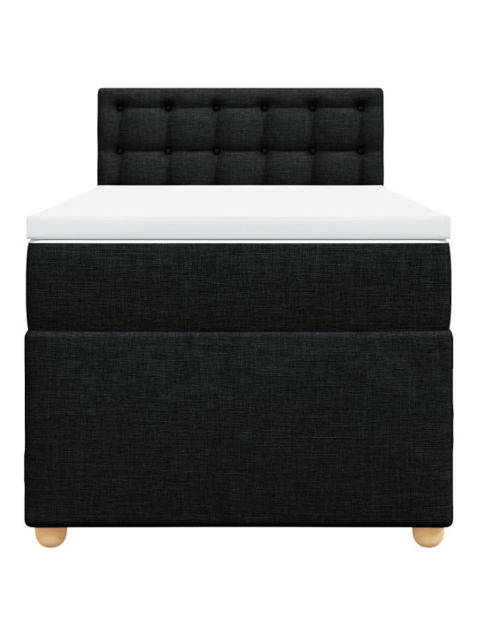 Box spring postel s matrací černá 90x190 cm textil