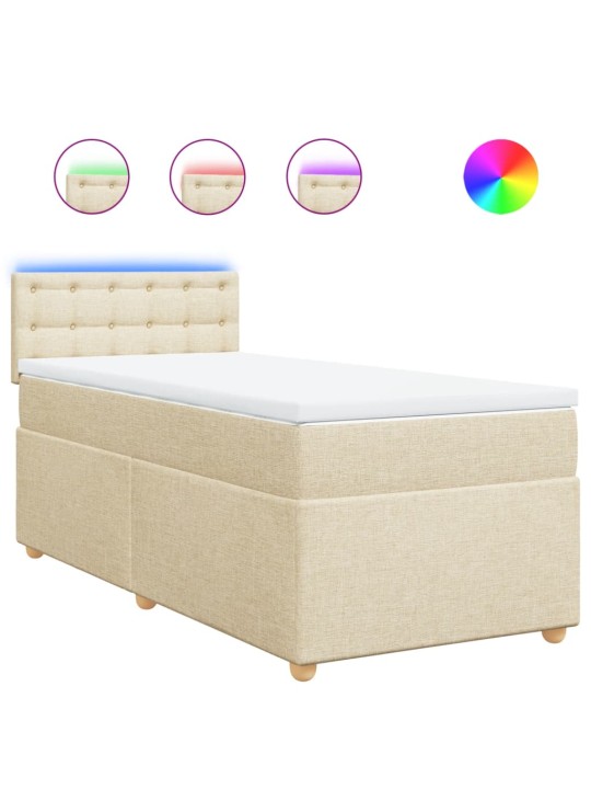Box spring postel s matrací krémová 90x190 cm textil