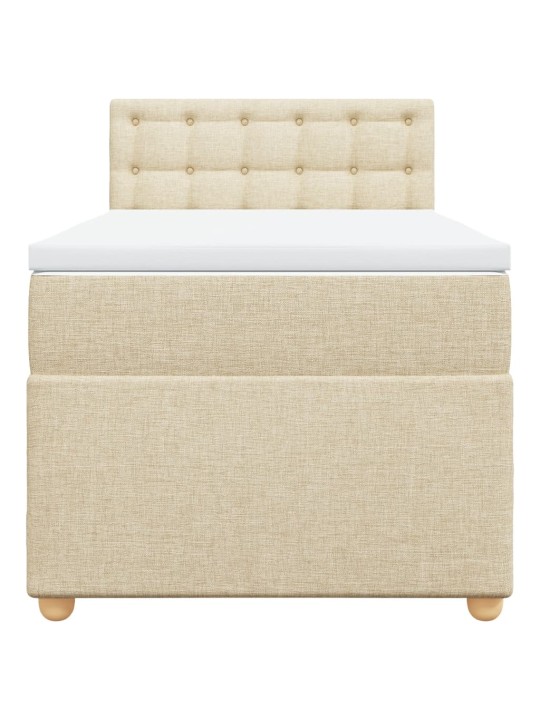 Box spring postel s matrací krémová 90x190 cm textil