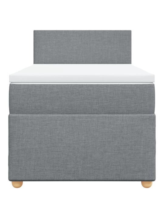 Box spring postel s matrací světle šedá 90x200 cm textil