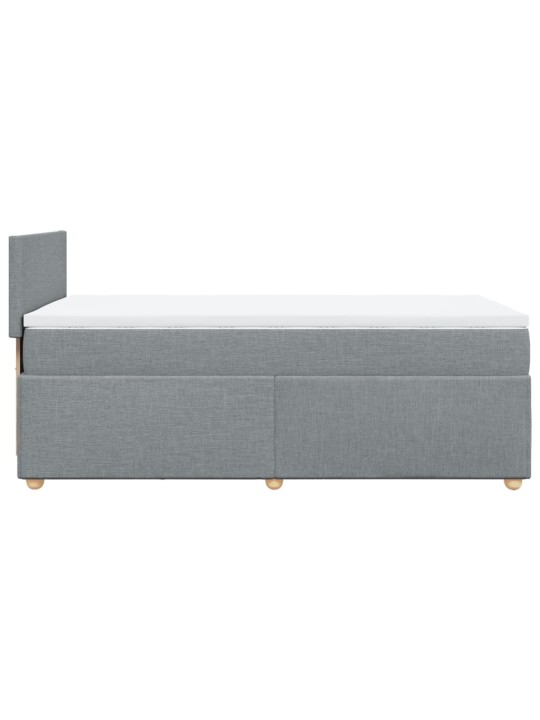 Box spring postel s matrací světle šedá 90x200 cm textil