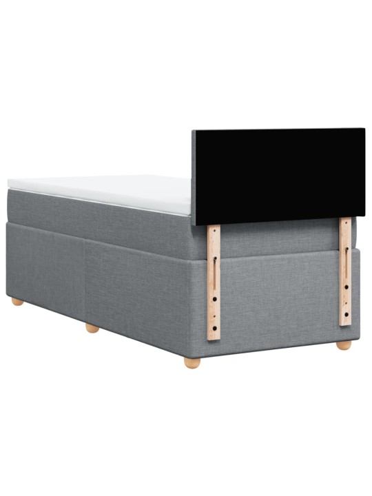 Box spring postel s matrací světle šedá 90x200 cm textil