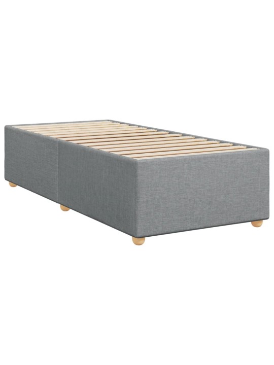 Box spring postel s matrací světle šedá 90x200 cm textil