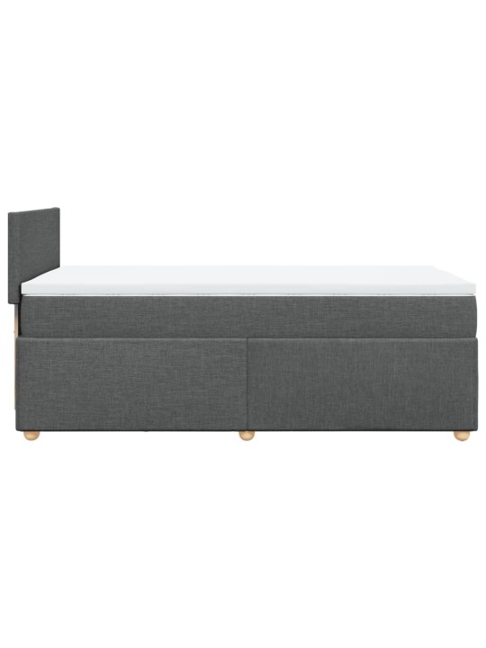 Box spring postel s matrací tmavě šedá 90x200 cm textil