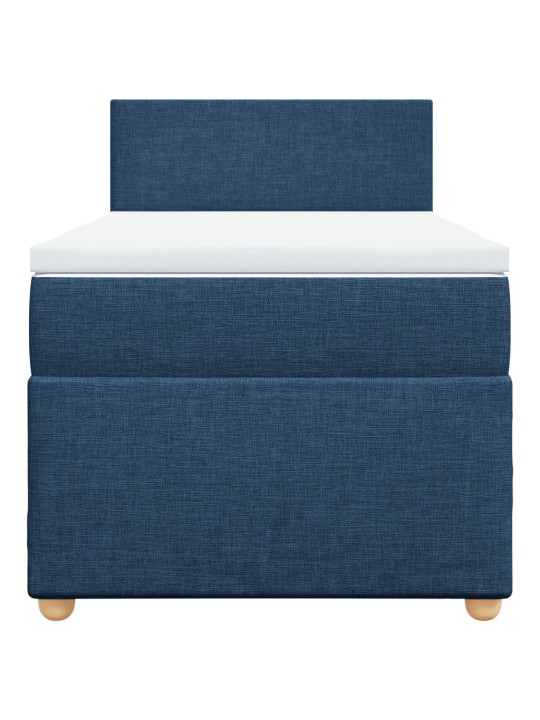 Box spring postel s matrací modrá 90x200 cm textil