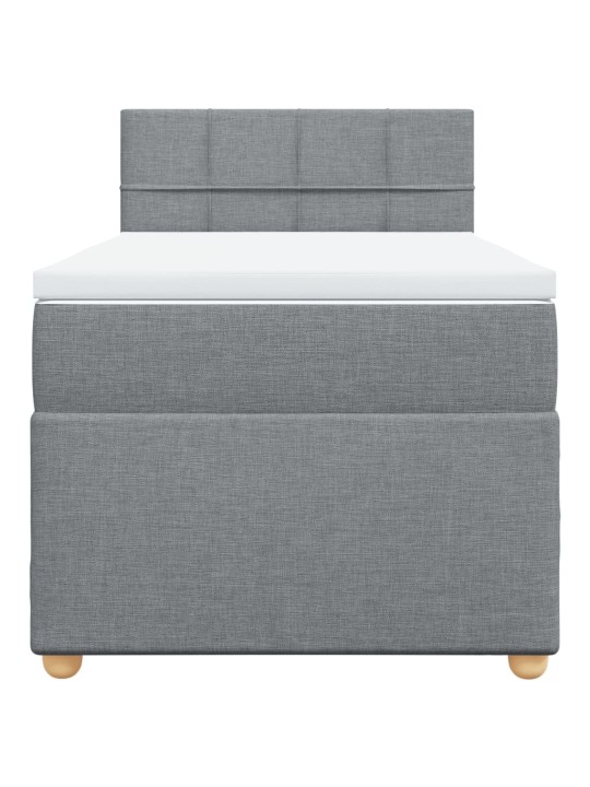 Box spring postel s matrací světle šedá 90x200 cm textil