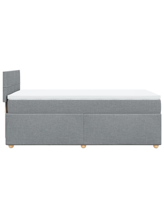 Box spring postel s matrací světle šedá 90x200 cm textil