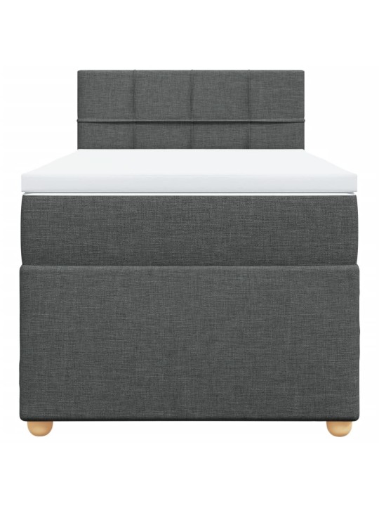 Box spring postel s matrací tmavě šedá 90x200 cm textil
