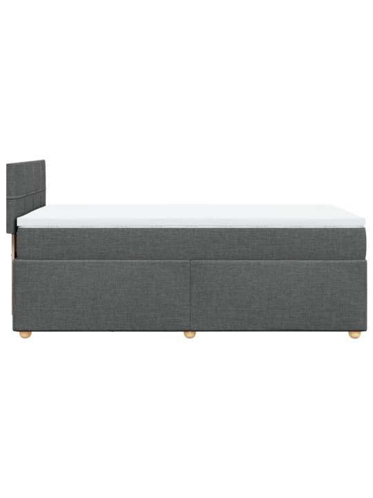 Box spring postel s matrací tmavě šedá 90x200 cm textil