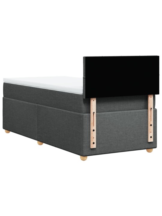 Box spring postel s matrací tmavě šedá 90x200 cm textil