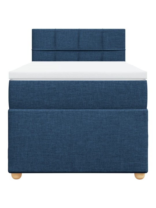 Box spring postel s matrací modrá 90x200 cm textil