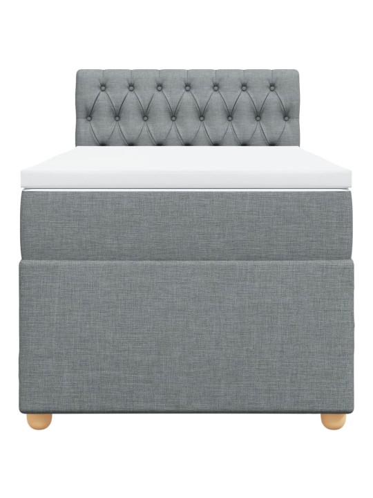 Box spring postel s matrací světle šedá 90x200 cm textil