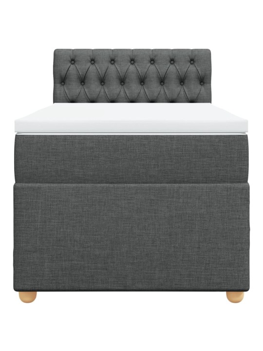Box spring postel s matrací tmavě šedá 90x200 cm textil