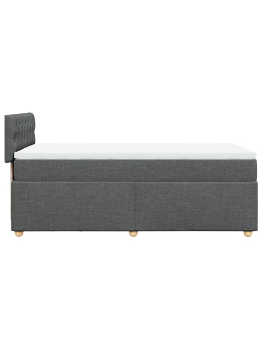 Box spring postel s matrací tmavě šedá 90x200 cm textil