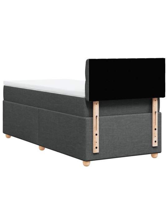 Box spring postel s matrací tmavě šedá 90x200 cm textil
