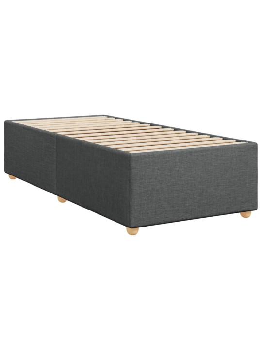 Box spring postel s matrací tmavě šedá 90x200 cm textil