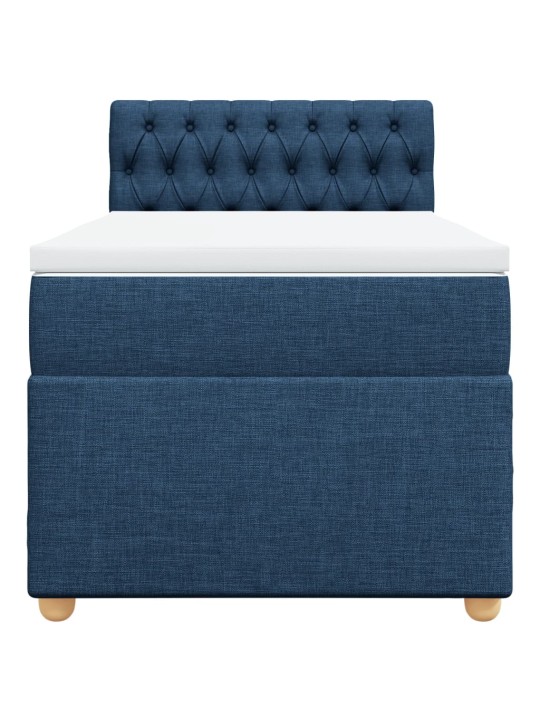 Box spring postel s matrací modrá 90x200 cm textil