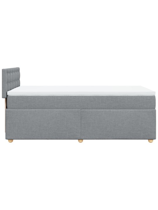 Box spring postel s matrací světle šedá 90x200 cm textil