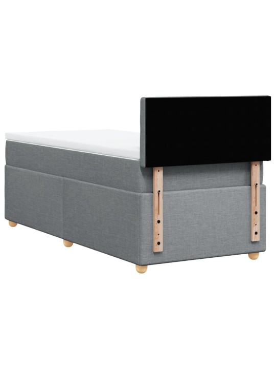Box spring postel s matrací světle šedá 90x200 cm textil