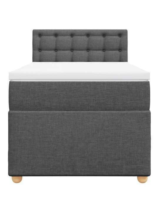 Box spring postel s matrací tmavě šedá 90x200 cm textil