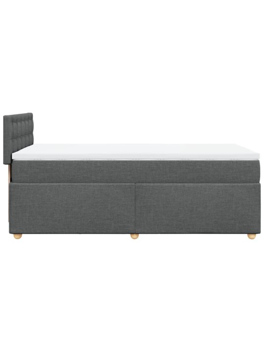 Box spring postel s matrací tmavě šedá 90x200 cm textil