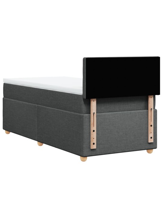 Box spring postel s matrací tmavě šedá 90x200 cm textil