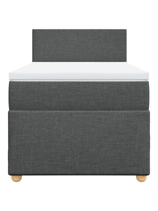 Box spring postel s matrací tmavě šedá 100 x 200 cm textil