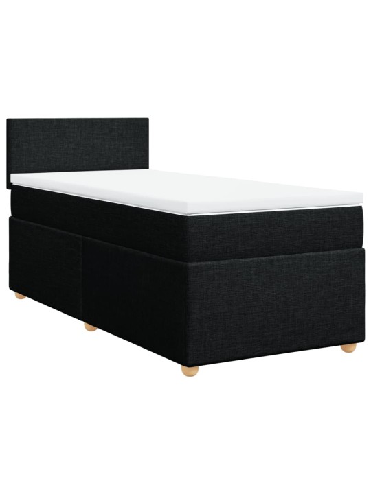 Box spring postel s matrací černá 100 x 200 cm textil