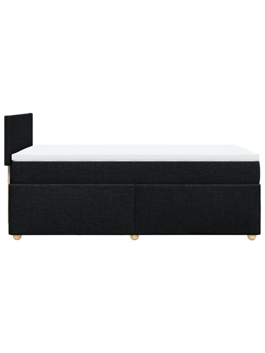Box spring postel s matrací černá 100 x 200 cm textil