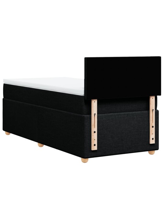 Box spring postel s matrací černá 100 x 200 cm textil