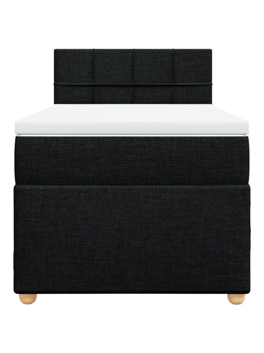 Box spring postel s matrací černá 100 x 200 cm textil