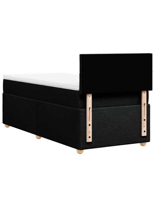 Box spring postel s matrací černá 100 x 200 cm textil