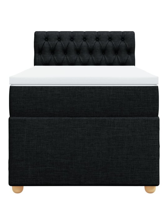 Box spring postel s matrací černá 100 x 200 cm textil