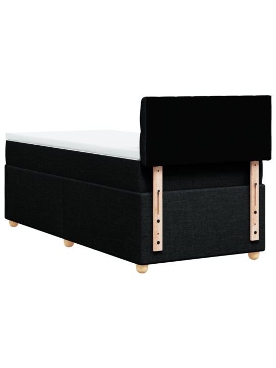 Box spring postel s matrací černá 100 x 200 cm textil