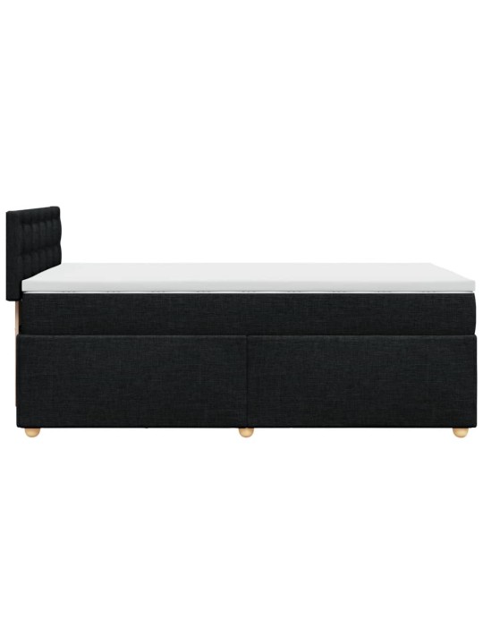 Box spring postel s matrací černá 100 x 200 cm textil