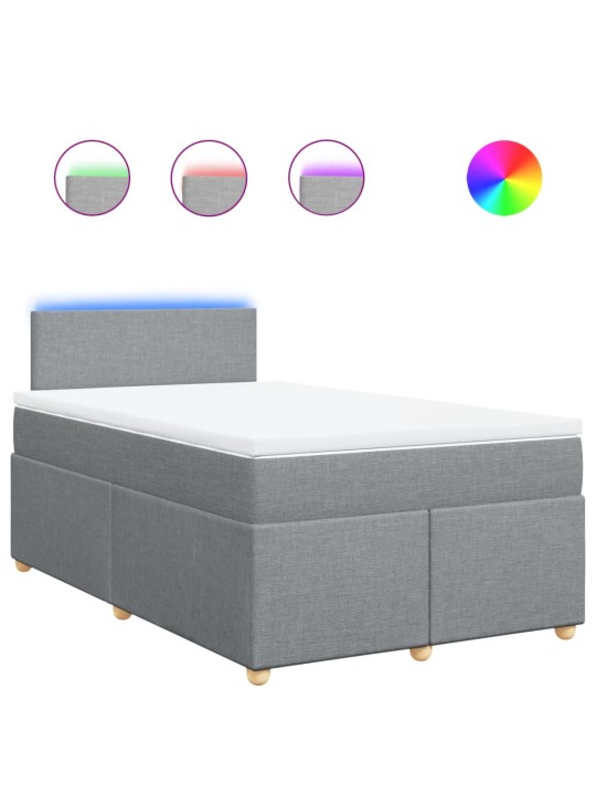 Box spring postel s matrací světle šedá 120x190 cm textil