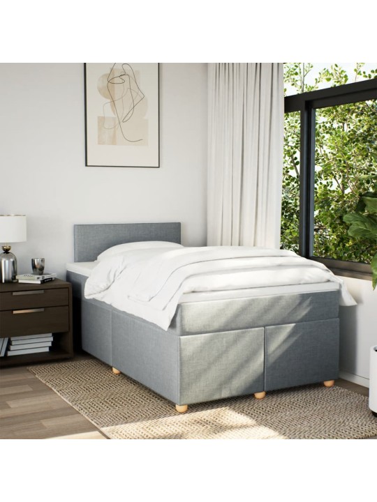 Box spring postel s matrací světle šedá 120x190 cm textil