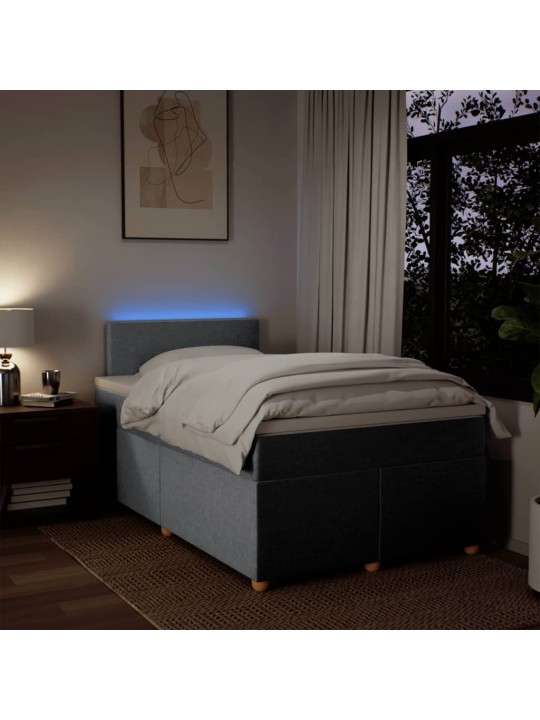 Box spring postel s matrací světle šedá 120x190 cm textil