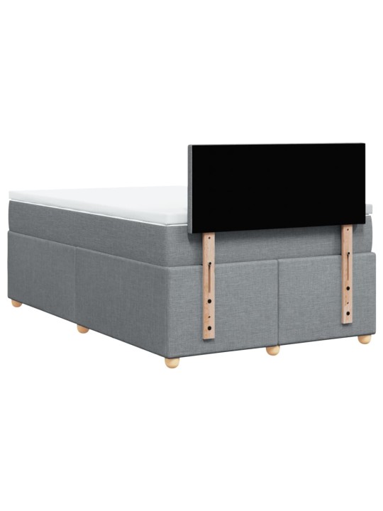 Box spring postel s matrací světle šedá 120x190 cm textil