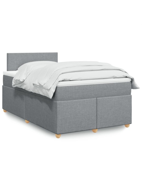 Box spring postel s matrací světle šedá 120x190 cm textil