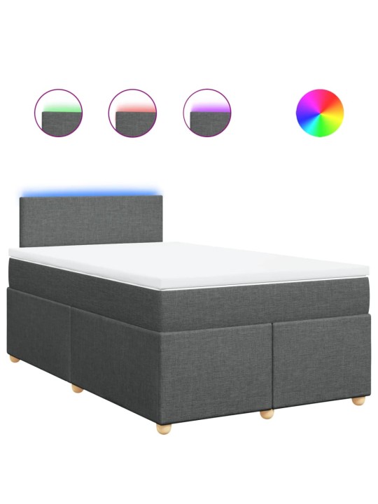 Box spring postel s matrací tmavě šedá 120x190 cm textil