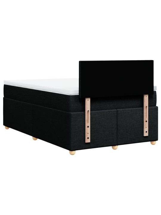 Box spring postel s matrací černá 120x190 cm textil