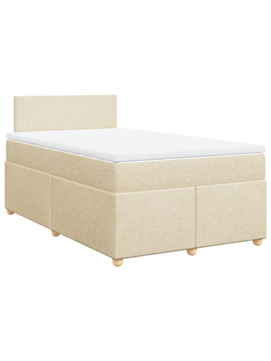 Box spring postel s matrací krémová 120x190 cm textil