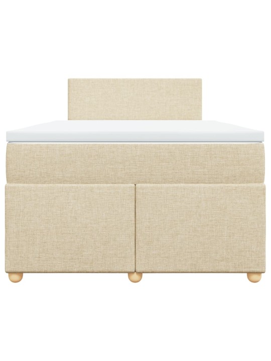 Box spring postel s matrací krémová 120x190 cm textil