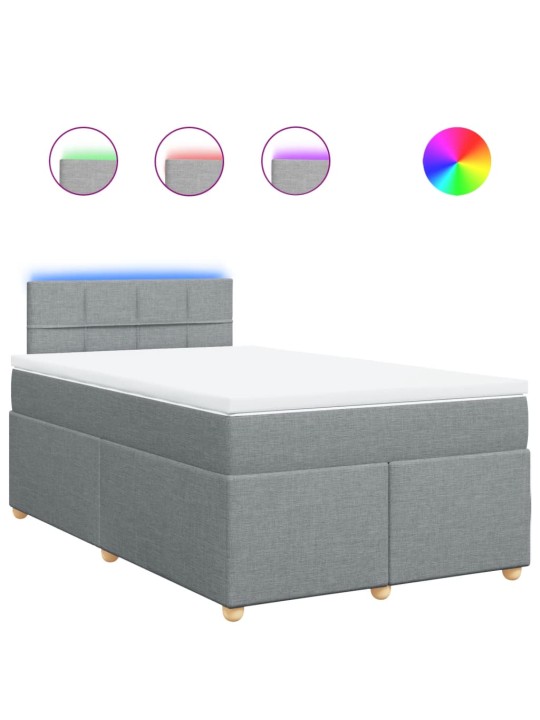Box spring postel s matrací světle šedá 120x190 cm textil