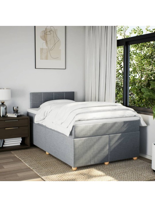 Box spring postel s matrací světle šedá 120x190 cm textil