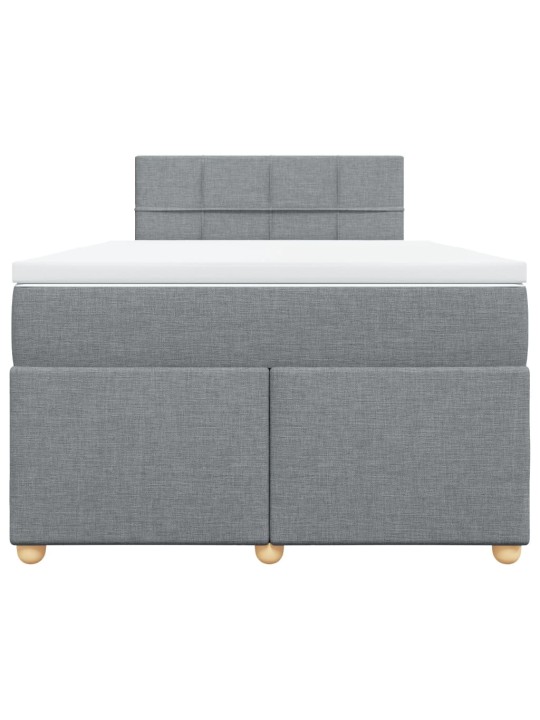 Box spring postel s matrací světle šedá 120x190 cm textil