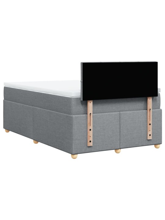 Box spring postel s matrací světle šedá 120x190 cm textil